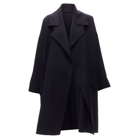 Issey Miyake double breasted wide cut cocoon coat